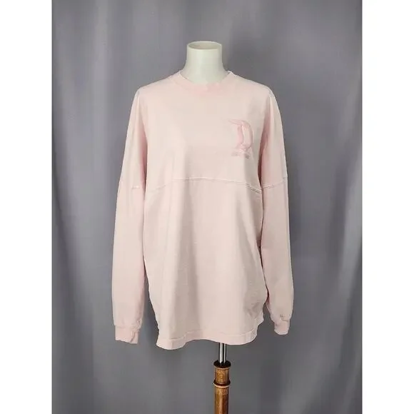 Disneyland Resort Sweatshirt Womens Small Pink Spirit Jersey Glitter Pullov - Picture 3 of 16